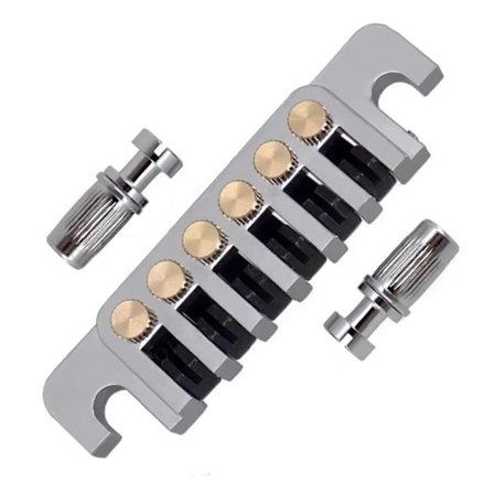 Vintage Gitarr Stallstycke med Dubbar och Insatser Ersättningsstall Stop Bar 6-Strängad Elgitarr Tillbehör