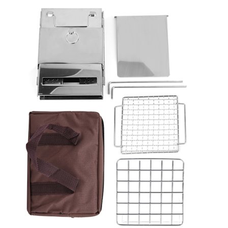 Integroitu taittuva polttopuukiuas Ulkoilmaretkeily BBQ-grilli Ruostumaton teräs Tulppapinnatyyppi