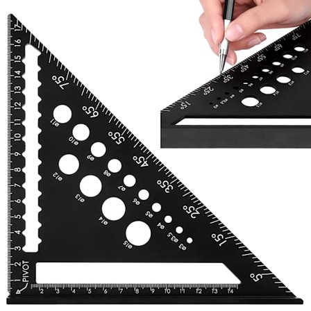 Kolmioviivain Puusepän neliötyökalu, Alumiinimetalli Set Square