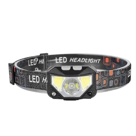 Otsalamppu, 1100 lumenin erittäin kevyt kirkas LED-ladattava otsalamppu valkoisella ja punaisella valolla, 1 kpl vedenpitävä liiketunnistimella 