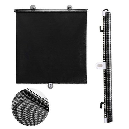 UV-skydd Gardiner med sugproppar, dekorativa mörkläggningsgardiner för sovrum, rullgardin, svart, 58 cm x 125 cm