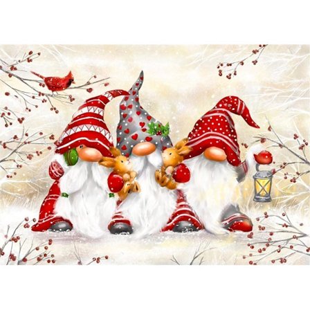 (30) 3 stykker DIY Diamond Painting Jule Kit, 5D Jule Broderi