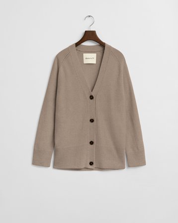 GANT Damen Strickjacke aus Wolle mit Kaschmiranteil (M) Beige