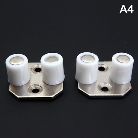 2 stk. Gulvmontert skyvedør i tre. Føringsrulleholder Topp