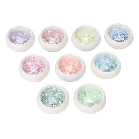 9 lådor nagelkonst paljetter DIY nagel holografiska glitter flingor pulver manikyr dekoration