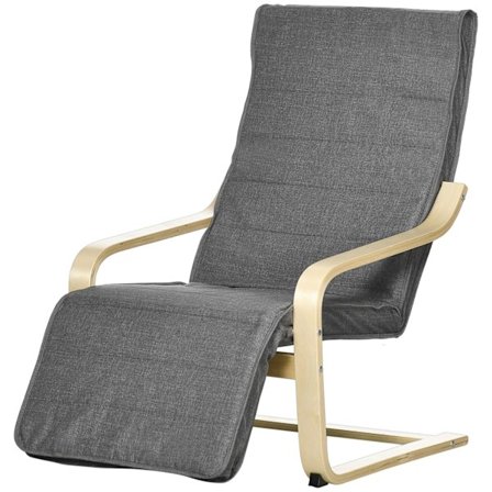 Rootz Accent Chair - Relaxation Chair - Recliner - Justerbar fotstöd - Björkved - 66,5 x 94 x 100 cm