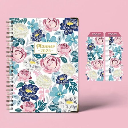 Engelsk notisbok, 2025 planleggingsbok, A5 spiral ukeplanlegger, sports slagkort