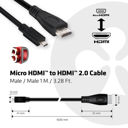 Club 3D CAC-1351 - HDMI-kabel - 1 m