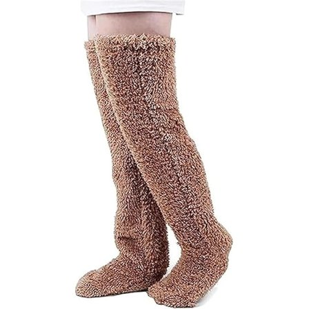 Teddy Legs -sukat, Mukavat sukat, Polven yläpuoliset pörröiset tossusukat, Lämpimät polven yläpuoliset kengät, Pörröiset jalat, Pitkät pörröiset sukat