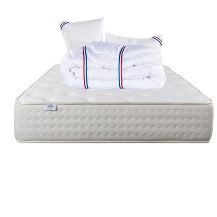Madrass - Purlux - 140 x 200 cm - Skum - 26 cm - 2 kuddar + täcke