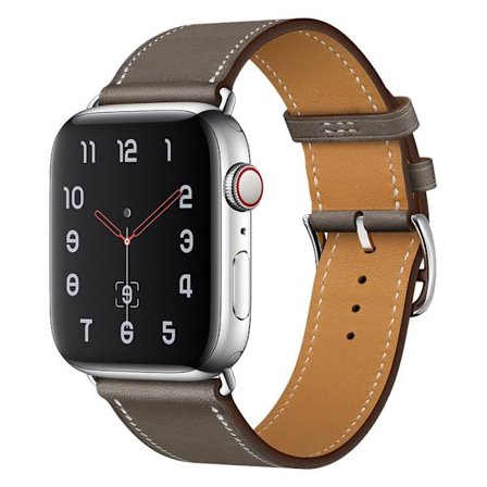Aito nahkaranneke Apple Watch 45mm Series 9 - Harmaa
