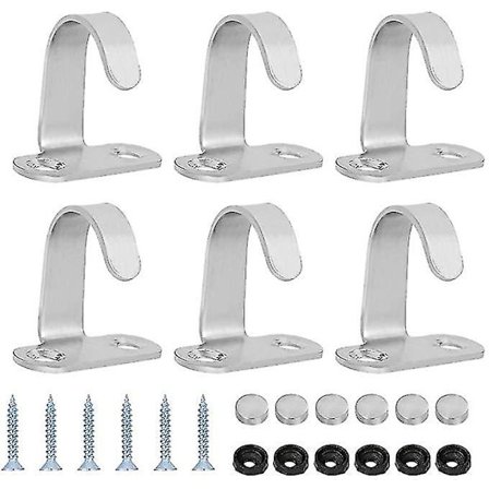 6 Rustfrie Stål Loftkroge Skab Frakke Hængende Håndklæder
