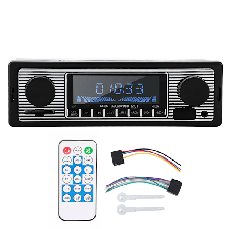 Auto Bluetooth Radio Klassisk Bilstereo MP3 Musikspelare med USB SD AUX FM InDash Huvudenhet (12V)