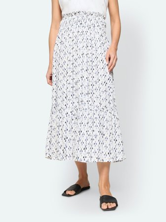 JENSEN - Nederdel - Hvid / Blå - Mønstret