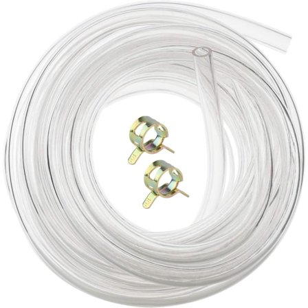 8mm x 12mm Fødevaregodkendt Klar PVC Fleksibel Slange Vandslange Luftslange 5m med 2 Slangeklemmer