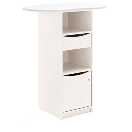 Mobile lectern with large desktop, white