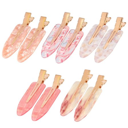 Hårklips uden spor 5 modeller 5 par pink sæt akryl andebeak