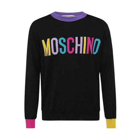 Moschino, Sweater Czarny, Mężczyzna, Rozmiar: S
