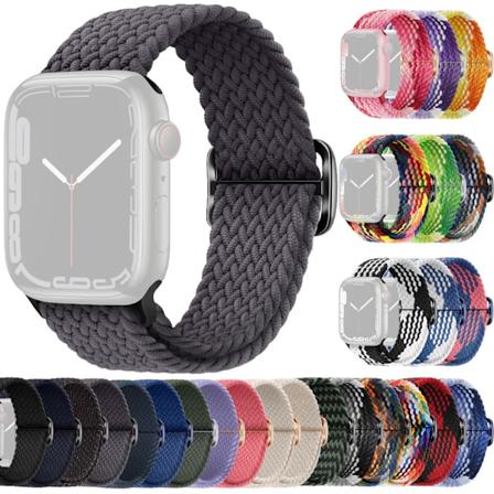 SKALO Flettet Rem Apple Watch Series 7-9 41mm - Vælg farve Dark grey