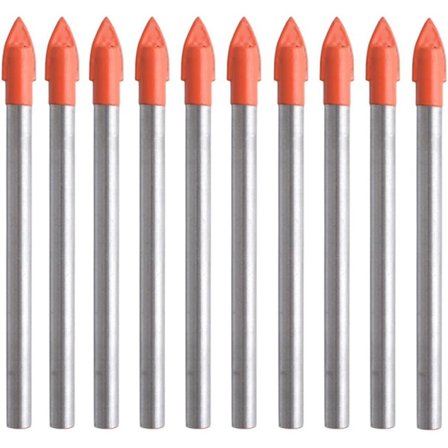 10 st Borr av stål för kakel, glas, keramik, marmor och speglar, 6 mm, volframkarbidspets för hårda och ömtåliga material