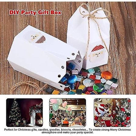 50 stk Julegaveesker Sekskantet Papir Godteri Gaveposer