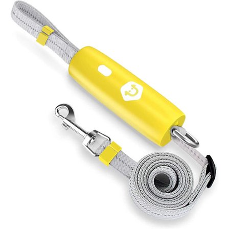 Musta koiran hihna, säädettävä venyvä koiran hihna liukumattoman kahvan kanssa