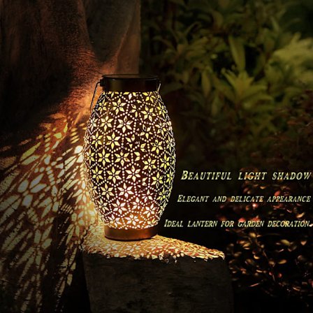 Utomhus solar lykta hängande metall solar lykta julklapp