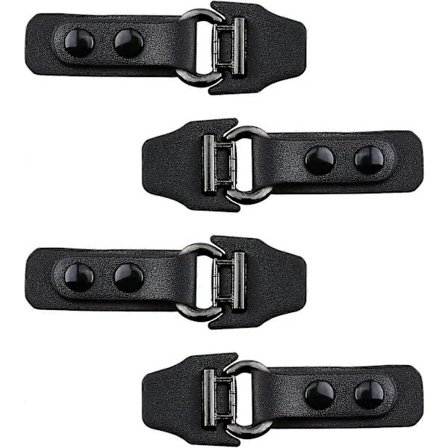 4 st Svarta Metall Läderlås Fästen, Läderförslutning Clip Hållare Spänne Kofta Clips för Klädtillbehör Sömnad