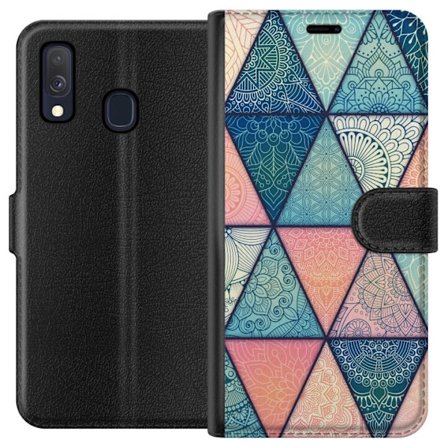 Kompatibelt Lommeboketui til Samsung Galaxy A40 Mandala Triangler
