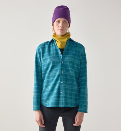 Haglöfs Virke Flannel Shirt Women Mountain Teal/Deep Teal - Dam - M