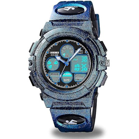 Børns digitale sportsur, drenge og pigers vandtætte sportsure til udendørs brug, børns afslappede elektroniske analoge kvartsur med håndledsure med j~