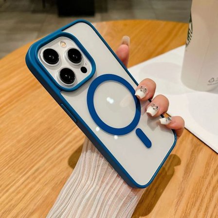 Skal för iPhone 17PRO MAX Titanium Blue Titanium primärfärg magnetisk högtransparens matt hudkänsla droppresistent hård