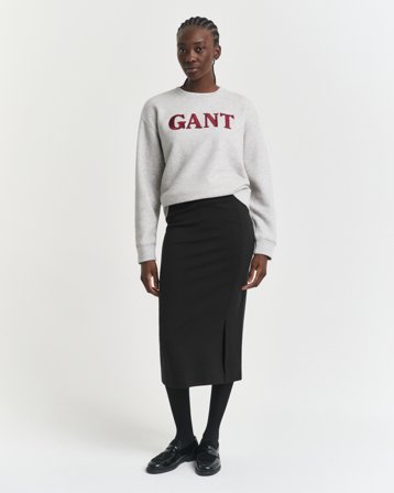 GANT Damen Bleistiftrock aus Jersey (L) Schwarz