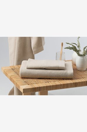Borganäs of Sweden - Enzo Frotté 2-pack - Beige - Handdukar - 90X150 - Från Homeroom
