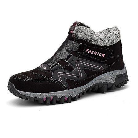 Vattentäta halkfria tjocka päls kilklack mockaskor för kvinnor