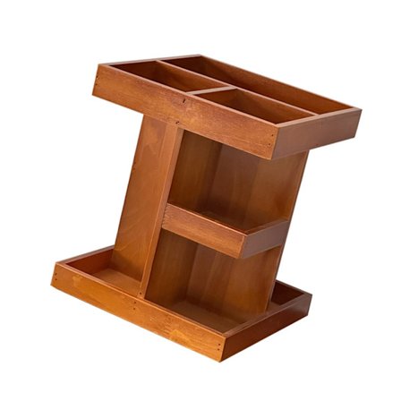 Rummelige træskuffer til opbevaring af makeup og smykker på toiletborde