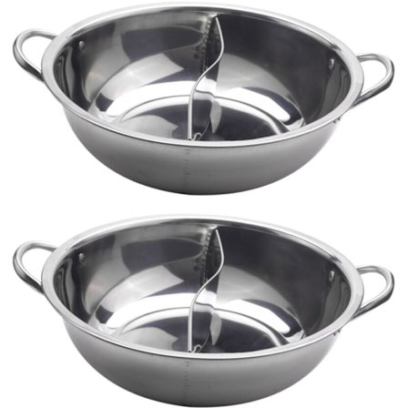 2 st 28 cm Dubbla Delade Rostfria Stål Hot Pot 28 cm Köksredskapssats Varma Soppgrytor