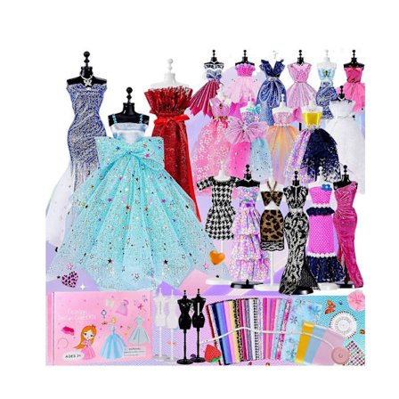 1500+ stk. Fashion Designer Kit til piger, sykit med 7 mannequiner, DIY kunst- og håndværkssæt til børn_Kvalitetsgåvor