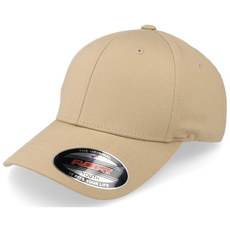 Kinder Flexfit - Beige flexfit Cap - Kinder Wooly Combed Khaki Flexfit @ Hatstore