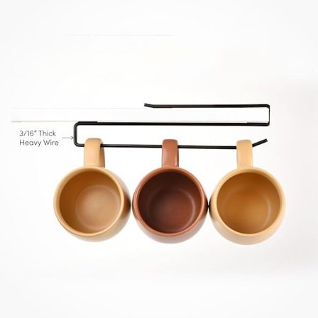 1-pakke Clip-on Kopphenger – Skruefri Installasjon for Skap og Hyller | Passer Hyller Opp til 2 cm, Perfekt for Krus og Lokk