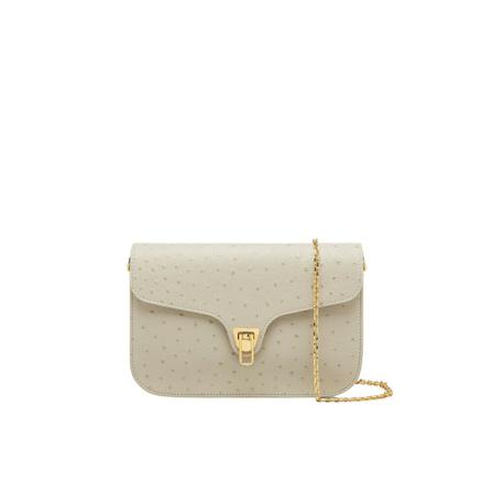 Coccinelle, Beat Ostrich bag Beige, Dames, Maat:ONE Size,leer