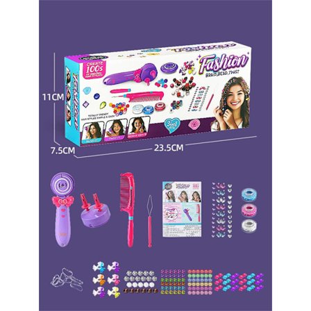 Hårfletningssæt til børn, hårfletningsmaskine med DIY hårsalontilbehør, legetøj til piger, perfekte fødselsdagsgaver til kreativ hårstyling