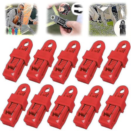 Uppgraderade Presenningsklämmor Kraftig Låsning, 20 st Vindsäkra Presenningsklämmor Med Hullingar Tält Presenning Klämmor För Att Hålla Upp Presenning