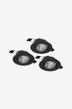 EGLO - Infälld belysning Saliceto 88 Mm 4000K Set Of 3 - Svart - Spotlights - Från Homeroom