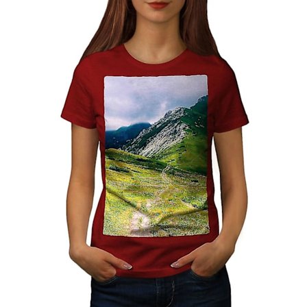 Mountain Top Field Dam Röd-skjorta