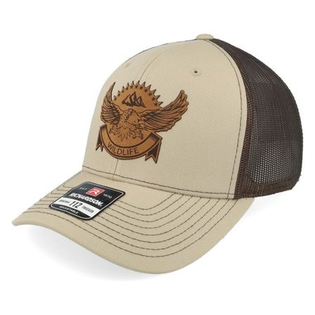 Wild Spirit - Beige trucker Keps - Wild Life Eagle Patch Khaki/Coffee Trucker @ Hatstore