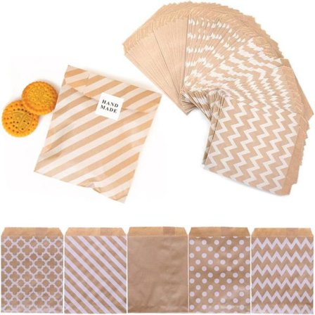 125 Small Paper Bags, Food Bags, Candy Bags, Kraft Paper Bags, Brown Gift Bags, Perfect for Christmas, Halloween, Weddings, Birthdays and More