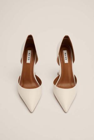 NA-KD Shoes Escarpins pointus à talons sablier - Collection de soirée - OffBlanc - EU 41