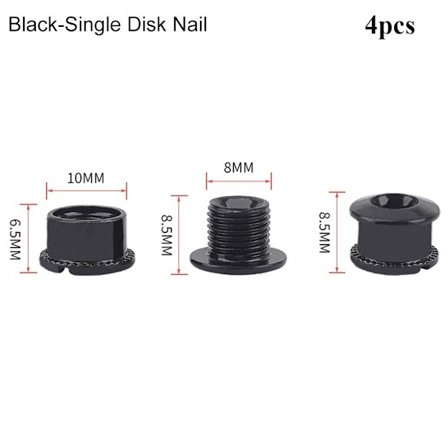 4 kpl Ketjupyörän ruuvit Ketjurenkaan pyörän pultti MUSTA YKSI LEVY