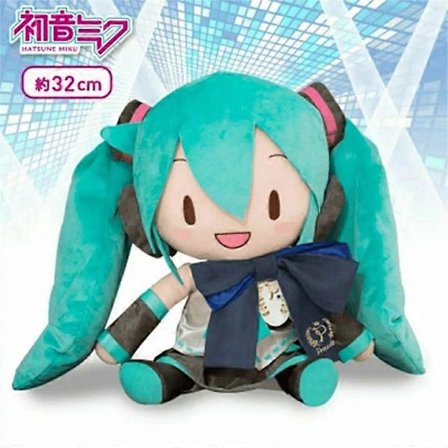 32cm Kawaii Hatsune Miku Plysjdukke Anime Ny Sløyfe Miku Preciality Plysjpute Sofa Ornament Rom